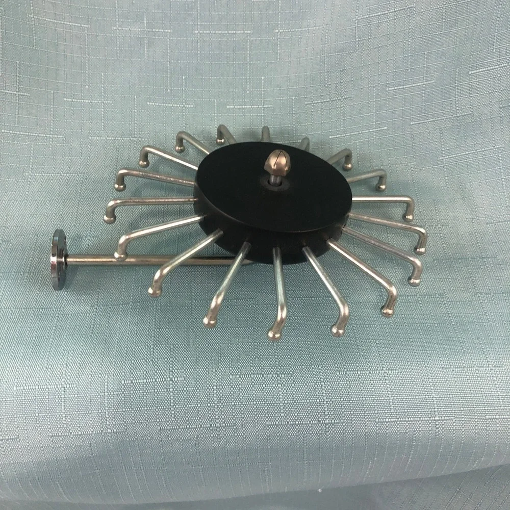 Vintage Rotating Tie Rack Belt Hanger Wall Mount Chrome Black 20 Hook Organizer